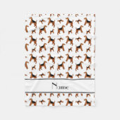 Persoonlijke naam Witte Welsh Terrier dogs Fleece Deken (Voorkant)