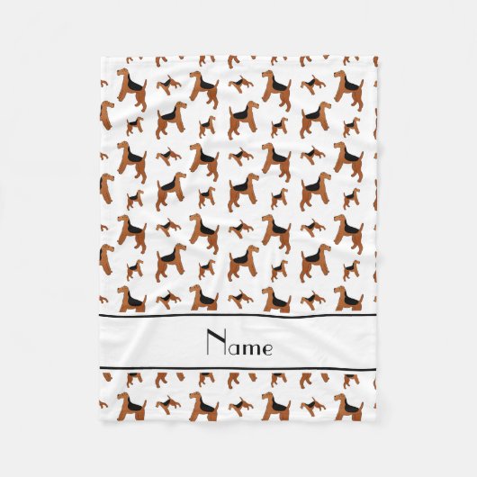 Persoonlijke naam Witte Welsh Terrier dogs Fleece Deken (Voorkant)