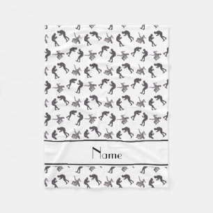 Persoonlijke naam: witte worstelaars fleece deken