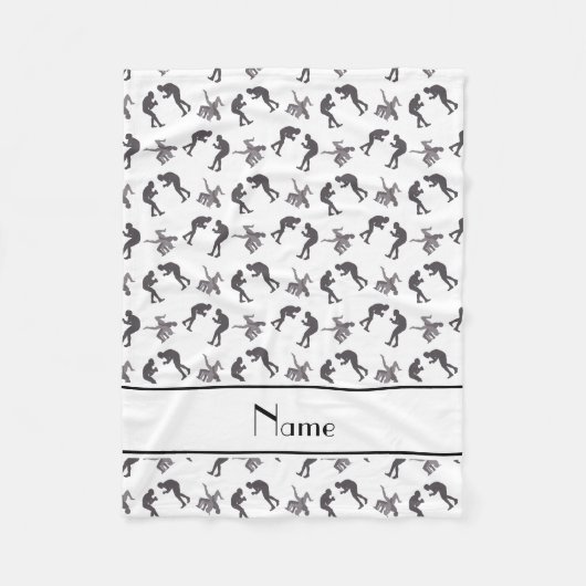 Persoonlijke naam: witte worstelaars fleece deken (Voorkant)