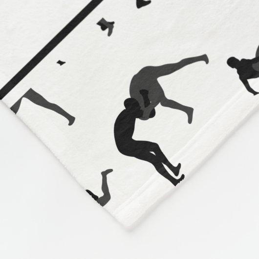 Persoonlijke naam witte worstelsilhouettes fleece deken (Hoek)