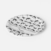 Persoonlijke naam witte worstelsilhouettes papieren bordje (Gekanteld)