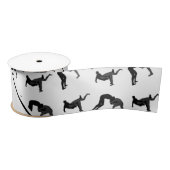 Persoonlijke naam witte worstelsilhouettes satijnen lint (Spoel)