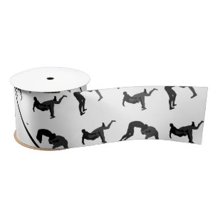 Persoonlijke naam witte worstelsilhouettes satijnen lint