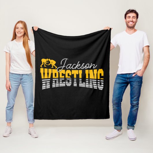 Persoonlijke NAAM Wrestling School Team Wrestler Fleece Deken (In situ)