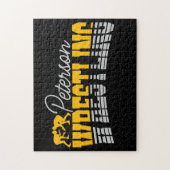 Persoonlijke NAAM Wrestling School Team Wrestler Legpuzzel (Verticaal)