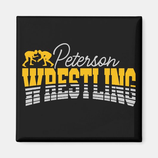Persoonlijke NAAM Wrestling School Team Wrestler Magneet (Voorkant)