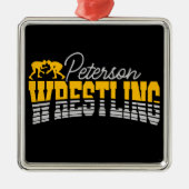 Persoonlijke NAAM Wrestling School Team Wrestler Metalen Ornament (Voorkant)