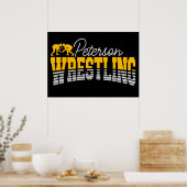 Persoonlijke NAAM Wrestling School Team Wrestler Poster (Keuken)