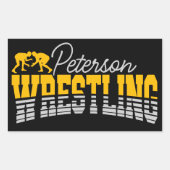 Persoonlijke NAAM Wrestling School Team Wrestler Rechthoekige Sticker (Voorkant)