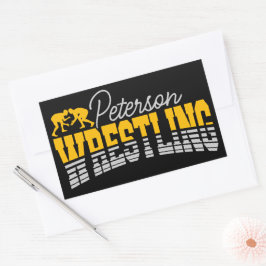 Persoonlijke NAAM Wrestling School Team Wrestler Rechthoekige Sticker