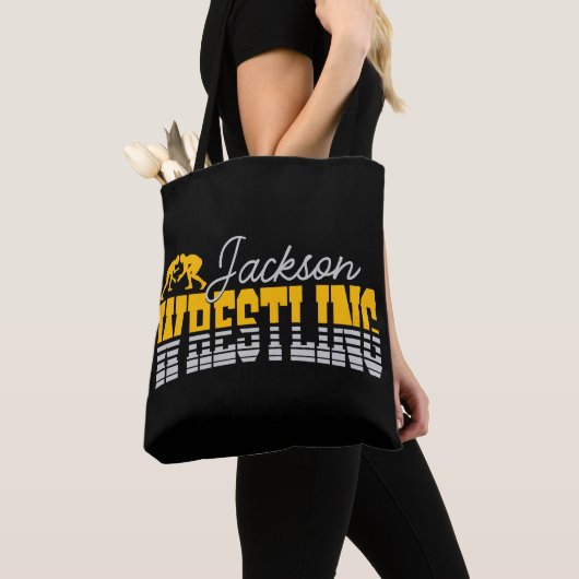 Persoonlijke NAAM Wrestling School Team Wrestler Tote Bag (Dichtbij)