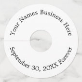 Persoonlijke naam Zakelijke event slogan Creëer it Wijnglaslabel (Voorkant)