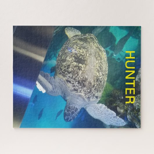 Persoonlijke naam Zee Turtle puzzle Legpuzzel (Horizontaal)