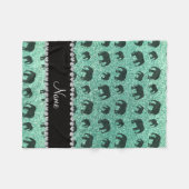 Persoonlijke naam zeebrasem groene glitterolifante fleece deken (Voorkant (Horizontaal))