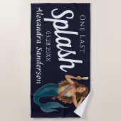 Persoonlijke Naam Zeemeermin Bachelorette Strandlaken (Voorkant)