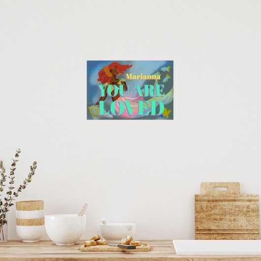 Persoonlijke naam Zeemeermin bevestiging Poster (Keuken)