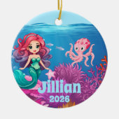 Persoonlijke naam zeemeermin kind ornament (Voorkant)