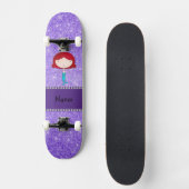 Persoonlijke naam zeemeermin paarse glitter skateboard (Voorkant)