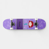 Persoonlijke naam zeemeermin paarse glitter skateboard (Horizontaal)