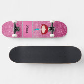 Persoonlijke naam zeemeermin roze glitter persoonlijk skateboard (Horizontaal)