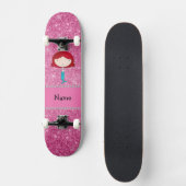 Persoonlijke naam zeemeermin roze glitter persoonlijk skateboard (Voorkant)