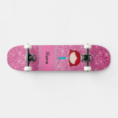 Persoonlijke naam zeemeermin roze glitter persoonlijk skateboard (Horizontaal)