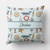 Persoonlijke naam zeezeilthema kussen (Achterkant)