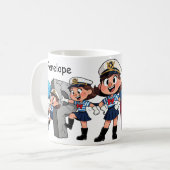 Persoonlijke naam Zeiler Cartoon Personage * P * Koffiemok (Voorkant links)