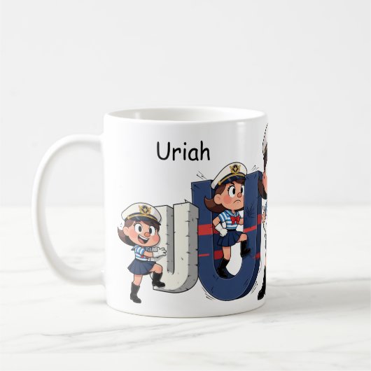 Persoonlijke naam Zeiler Cartoon-personage * U * Koffiemok (Links)