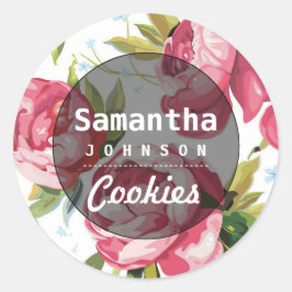 Persoonlijke naam zelfgemaakte koekjes | Bakkerijl Ronde Sticker