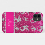 Persoonlijke naam zilverdraken roze glitter Case-Mate iPhone case (Achterkant (horizontaal))