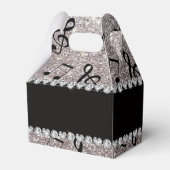 Persoonlijke naam zilverglitter-muzieknoten bedankdoosjes (Achterkant)