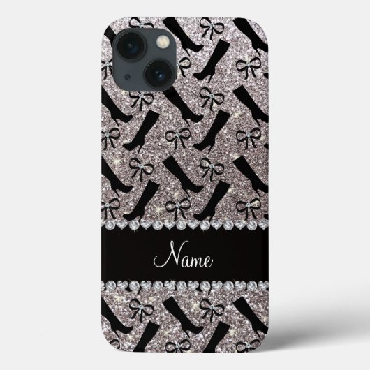 Persoonlijke naam zilverglitterlaarzen Case-Mate iPhone case (Achterkant)