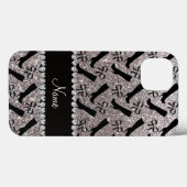 Persoonlijke naam zilverglitterlaarzen Case-Mate iPhone case (Achterkant (horizontaal))