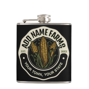 Persoonlijke NAAM Zoete Maïs Tuin Boerderij Boer  Heupfles