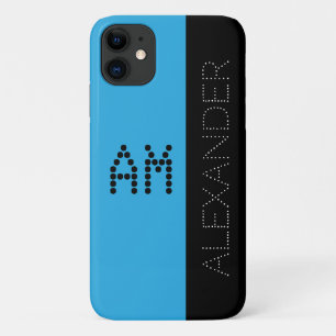 Persoonlijke naam & zwart monogram zwart lettertyp Case-Mate iPhone case