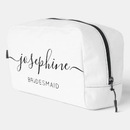 Persoonlijke naam zwart wit Bruidsmeisje Make-up Toilettasje