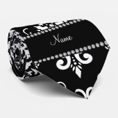 Persoonlijke naam zwart-wit demask stropdas (Opgerold)