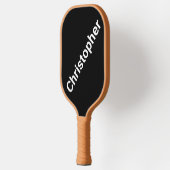 Persoonlijke naam zwart-wit pickleball paddle (Links)