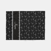 Persoonlijke naam zwarte afbeelding schaatsen fleece deken (Voorkant (Horizontaal))