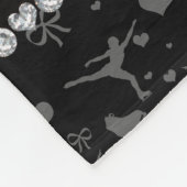 Persoonlijke naam zwarte afbeelding schaatsen fleece deken (Hoek)