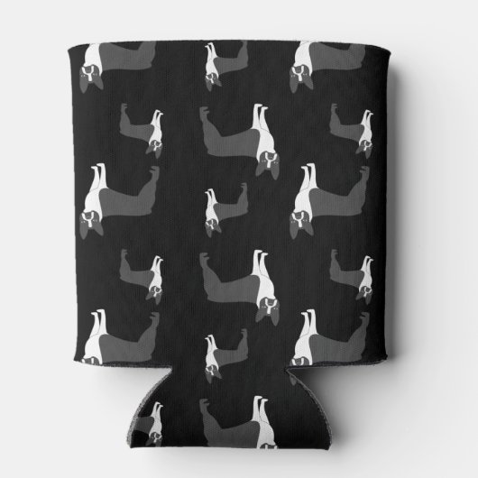 Persoonlijke naam zwarte boston doodsbang blikjeskoeler (Achterkant)