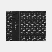 Persoonlijke naam zwarte boston doodsbang fleece deken (Voorkant (Horizontaal))