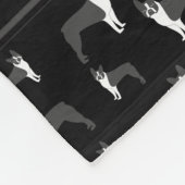 Persoonlijke naam zwarte boston doodsbang fleece deken (Hoek)