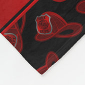 Persoonlijke naam zwarte brandhelmen fleece deken (Hoek)