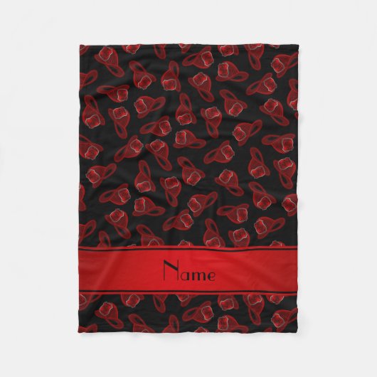 Persoonlijke naam zwarte brandhelmen fleece deken (Voorkant)