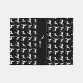 Persoonlijke naam zwarte dalmatische honden fleece deken (Voorkant (Horizontaal))