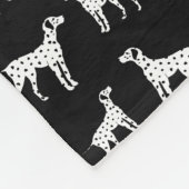 Persoonlijke naam zwarte dalmatische honden fleece deken (Hoek)