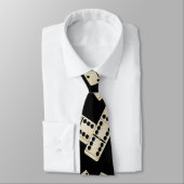 Persoonlijke naam zwarte dominos stropdas (Gebonden)